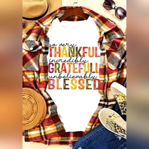 White Thanksgiving Slogan Print Crew Neck T-Shirt